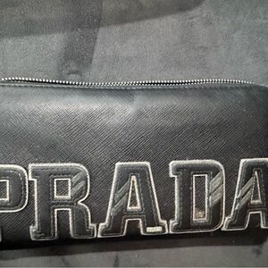 Prada Black Logo Clutch